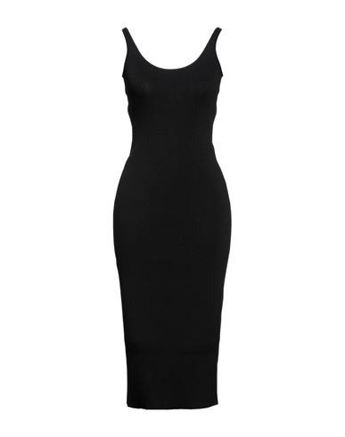 Gcds Woman Midi Dress Black Size L Viscose, Polyamide