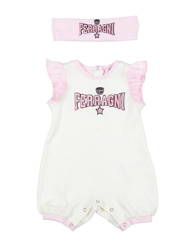 Shop Chiara Ferragni Newborn Girl Baby Jumpsuits & Overalls Cream Size 1 Cotton In White