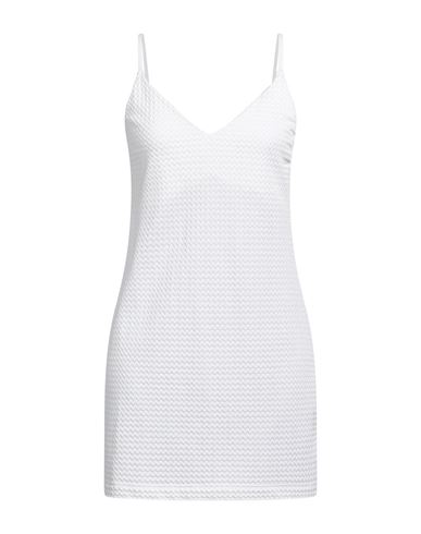 Fisico Woman Mini Dress White Size L Polyamide, Elastane