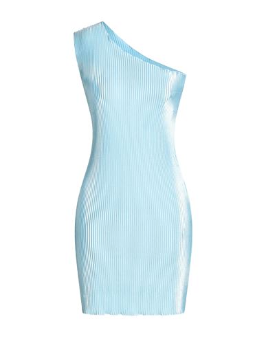 Shop L'idée Woman Woman Mini Dress Sky Blue Size 6 Polyester