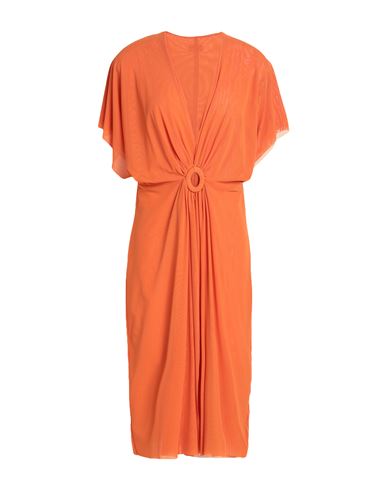 Fisico Cristina Ferrari Fisico Woman Midi Dress Orange Size M Polyamide, Elastane In Orange