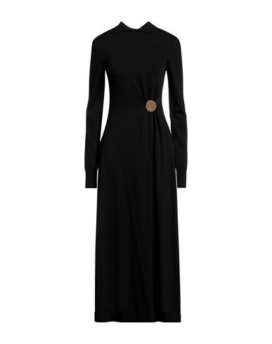 Shop Jil Sander Woman Maxi Dress Black Size 6 Virgin Wool
