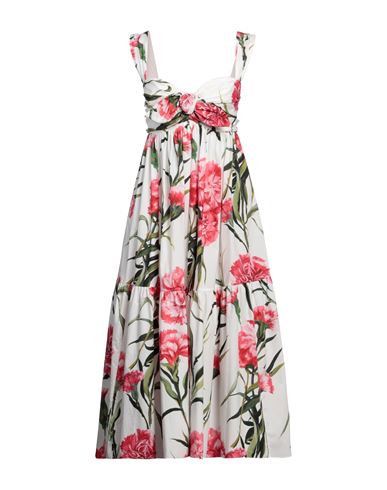 Dolce & Gabbana Carnation Print Stretched Bustier Top In White
