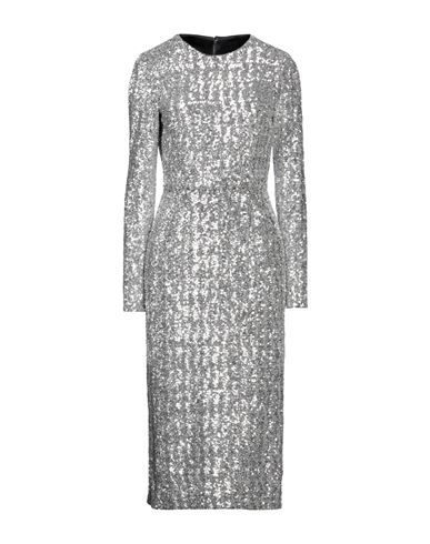 Shop Dolce & Gabbana Woman Midi Dress Silver Size 10 Polyamide, Elastane