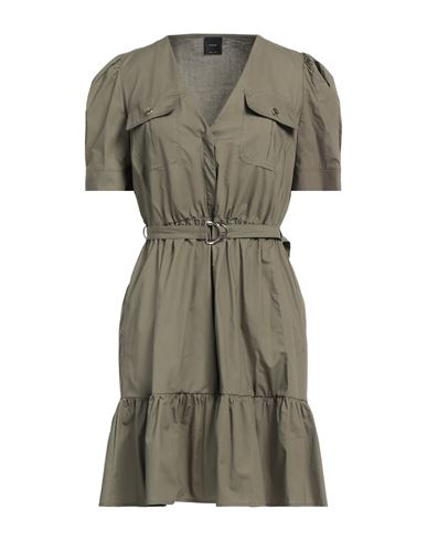 Shop Pinko Woman Mini Dress Military Green Size 10 Cotton
