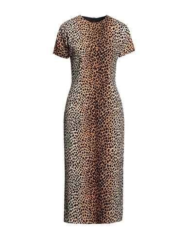 Shop Dolce & Gabbana Woman Midi Dress Beige Size 6 Silk, Elastane