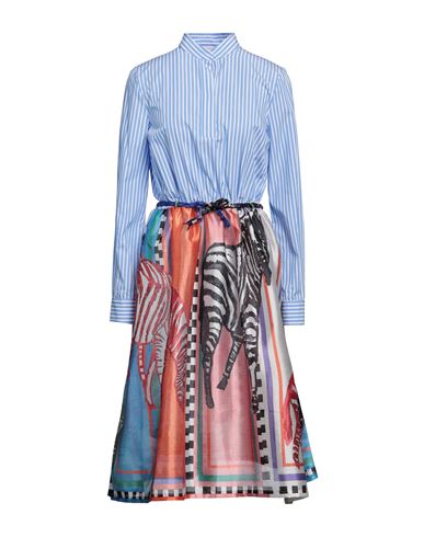 Stella Jean Woman Midi Dress Light Blue Size 6 Polyester, Cotton