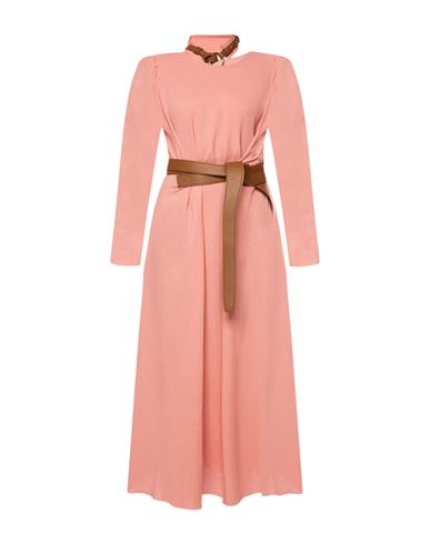 Stella Mccartney Belted Silk Dress Woman Midi Dress Pink Size 8-10 Viscose, Elastane