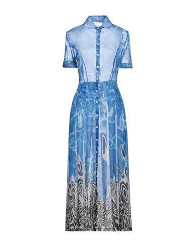 Shop Stella Jean Woman Midi Dress Blue Size 10 Polyester