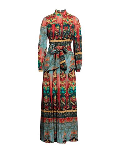 Stella Jean Woman Maxi Dress Turquoise Size 6 Polyester, Elastane In Blue
