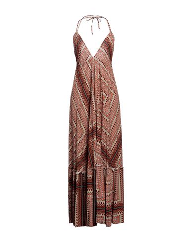 Shop Vicolo Woman Maxi Dress Tan Size Onesize Viscose In Brown