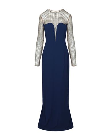 Shop Stella Mccartney Myah Embellished Long Sleeve Gown Woman Maxi Dress Blue Size 12-14 Rayon, Acetate,