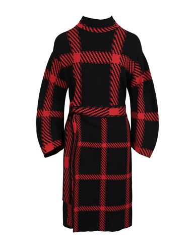 Stella Mccartney Check Print Belted Dress Woman Midi Dress Black Size 6-8 Rayon, Polyester