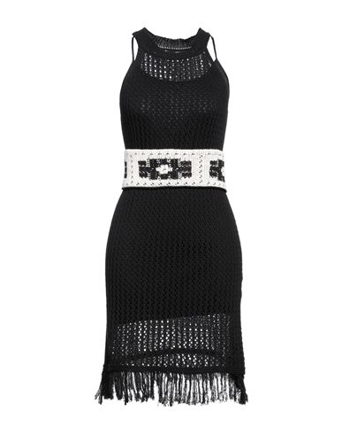 Dixie Woman Midi Dress Black Size M Cotton, Acrylic