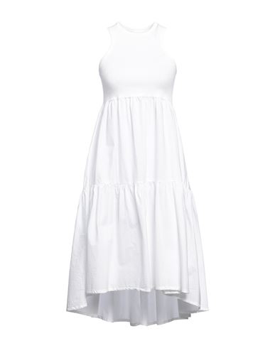 Deha Woman Mini Dress White Size S Cotton, Elastane