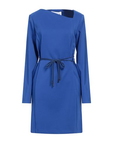 Shop Silvian Heach Woman Mini Dress Blue Size 12 Polyester, Elastane