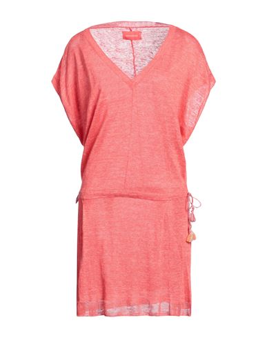 Zadig & Voltaire Woman Mini Dress Coral Size M Linen In Red