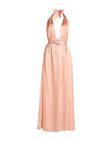 Twenty Four Haitch Woman Maxi Dress Salmon Pink Size 8 Nylon, Polyester