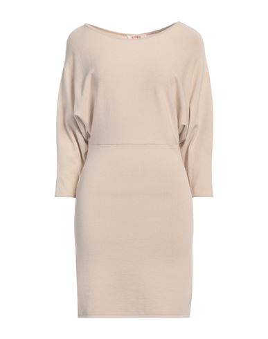 Shop Kontatto Woman Mini Dress Beige Size Onesize Viscose, Acrylic, Elastane