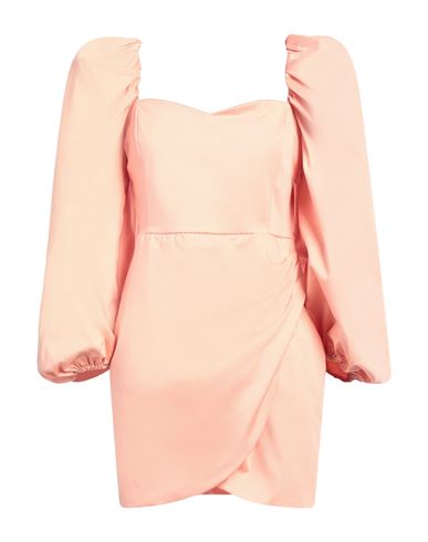 Haveone Woman Mini Dress Salmon Pink Size S Cotton, Elastane