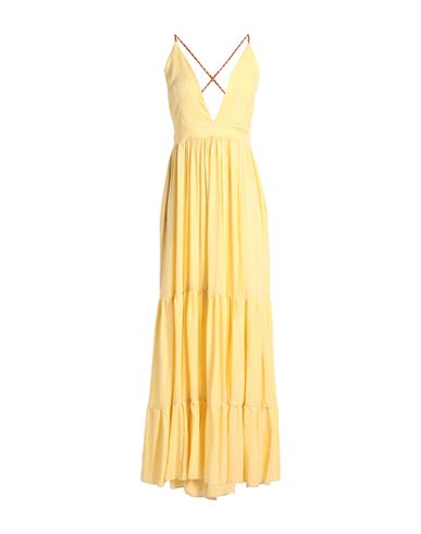 Shop Face To Face Style Woman Maxi Dress Yellow Size 6 Viscose