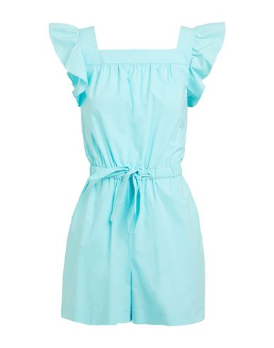 Shop Boutique Moschino Woman Jumpsuit Turquoise Size 6 Cotton, Elastane In Blue