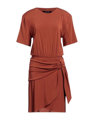 Shop Federica Tosi Woman Mini Dress Brown Size 8 Viscose, Elastane