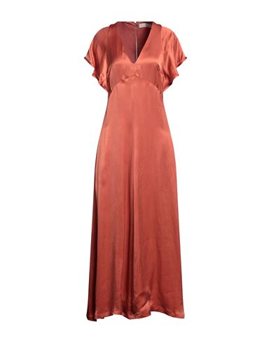 Tela Woman Maxi Dress Rust Size 6 Cupro In Brown