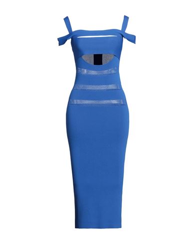 Shop Just Cavalli Woman Midi Dress Blue Size S Viscose, Polyamide