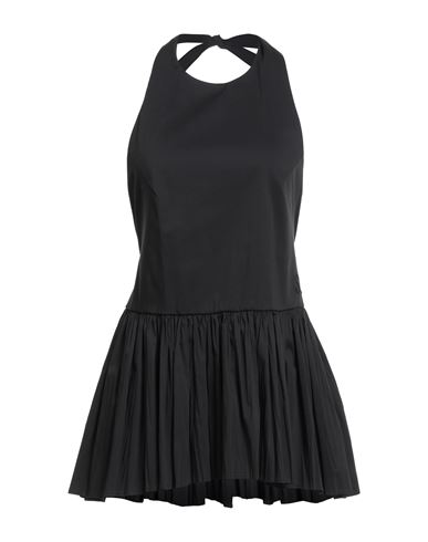 Semicouture Woman Mini Dress Black Size 8 Cotton, Polyamide, Elastane, Polyurethane, Viscose In Black