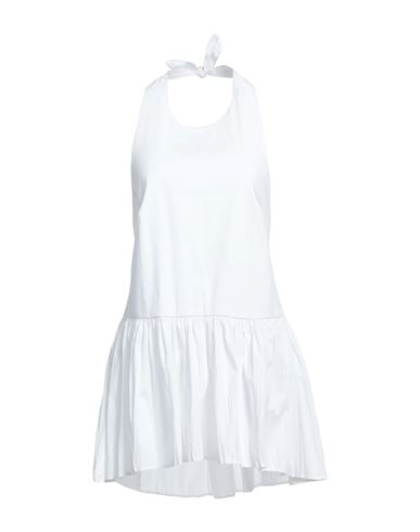 Semicouture Woman Mini Dress White Size 6 Cotton, Polyamide, Elastane, Polyurethane, Viscose In White