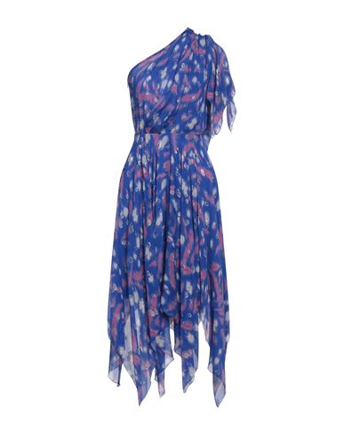Shop Isabel Marant Woman Midi Dress Blue Size 8 Silk, Metallic Polyester