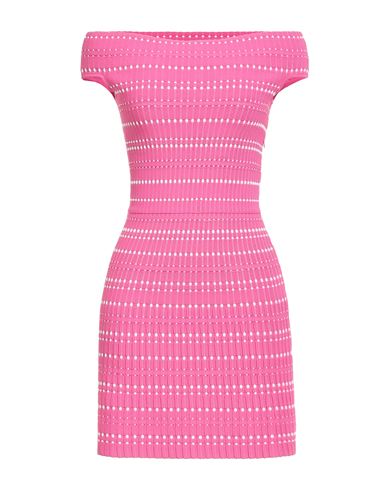 Shop Alexander Mcqueen Woman Mini Dress Fuchsia Size M Viscose, Polyester, Cotton, Polyamide In Pink