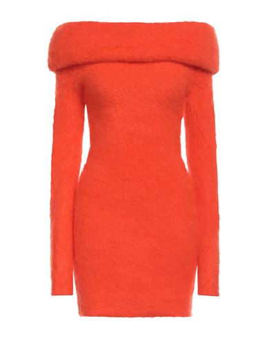 Shop Isabel Marant Woman Mini Dress Orange Size 8 Synthetic Fibers, Mohair Wool, Wool, Elastane