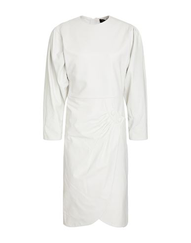 Shop Isabel Marant Woman Midi Dress White Size 8 Lambskin, Cotton