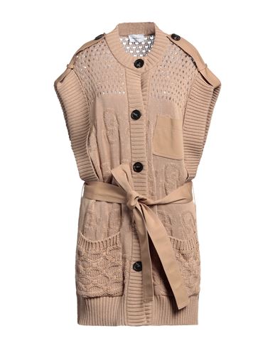Shop Ferragamo Woman Cardigan Camel Size M Cotton, Elastane In Beige