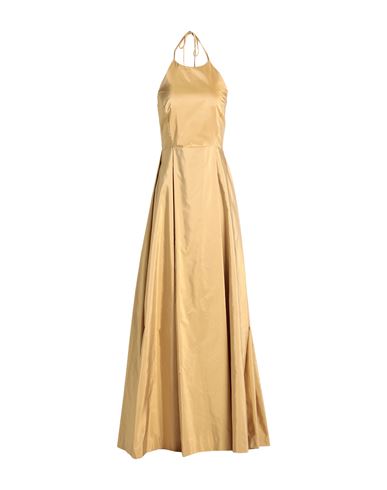 Shop Emma & Gaia Woman Maxi Dress Sand Size 6 Silk In Beige