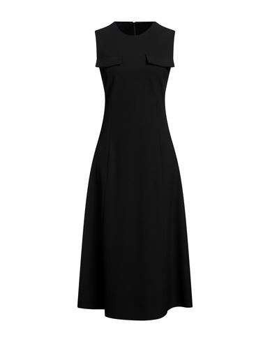 Erika Cavallini Woman Midi Dress Black Size 12 Polyester, Viscose, Elastane