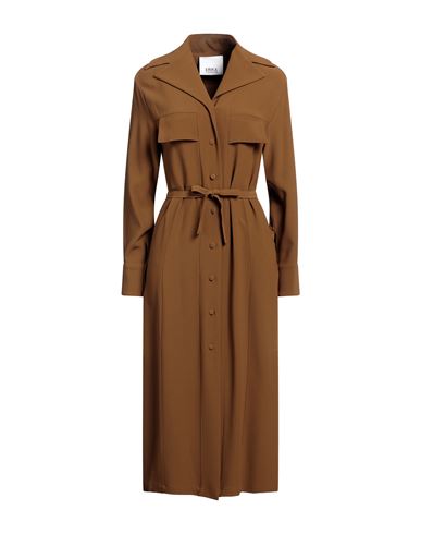 Erika Cavallini Woman Midi Dress Brown Size 12 Viscose, Acetate