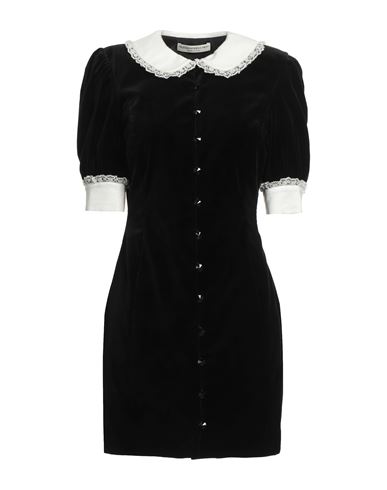 Alessandra Rich Woman Mini Dress Black Size 4 Cotton, Elastane, Viscose