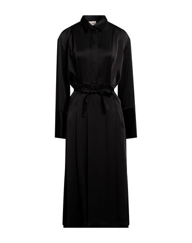 Shop Semicouture Woman Midi Dress Black Size 8 Acetate, Viscose