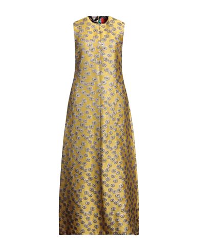 Shop La Doublej La Double J. Woman Maxi Dress Mustard Size S Polyester, Cotton, Metallic Fiber, Silk, Polyamide In Yellow