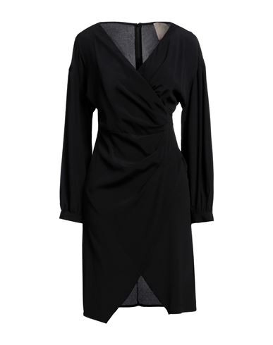 Shop Semicouture Woman Mini Dress Black Size 10 Acetate, Silk