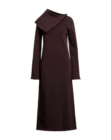 Shop Jil Sander Woman Maxi Dress Cocoa Size 8 Polyamide In Brown
