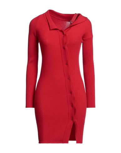 Shop Jacquemus Woman Mini Dress Red Size 6 Wool, Polyamide, Elastane