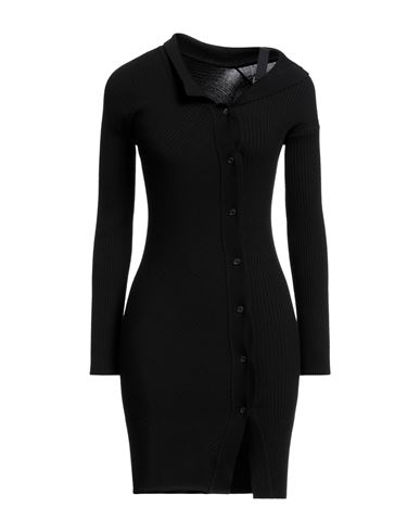 Shop Jacquemus Woman Mini Dress Black Size 8 Wool, Polyamide, Elastane
