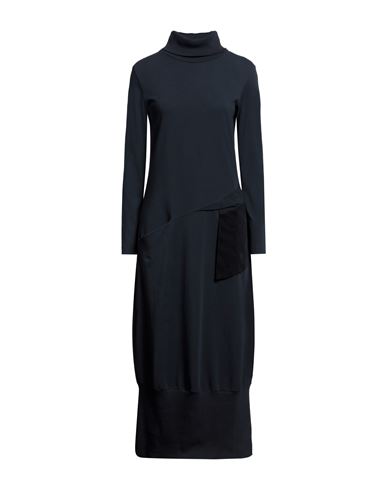 European Culture Woman Midi Dress Midnight Blue Size L Cotton, Elastane, Modal