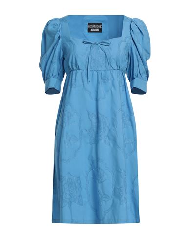 Shop Boutique Moschino Woman Mini Dress Azure Size 6 Cotton, Viscose In Blue