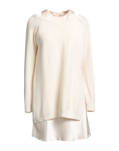 Shop Semicouture Woman Mini Dress Ivory Size Xl Wool, Polyamide In White