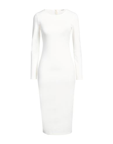 Patrizia Pepe Woman Midi Dress White Size 4 Viscose, Polyamide, Elastane, Polyester, Polyurethane